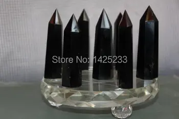 

7* obsidian natural quartz crystal point wand healing with clear stand for home decoration chakra healing
