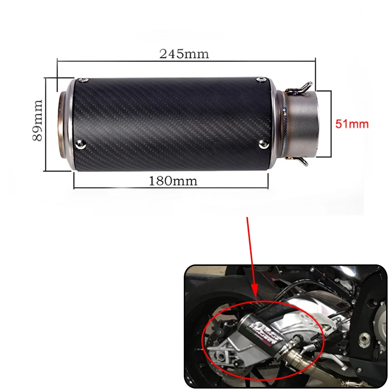 MT-07 MT-09 R3 MT-03 R25 Z800 Z750 R1 R6 51 мм нержавеющая сталь Универсальный мото мотоцикл мотокросса скутер выхлопная труба глушитель