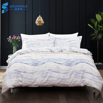 

Adult's Comfortable Soft Simple White Wavy Lines Duvet Cover Bed Linens Pillowcases Comforter Bedding Bed Set US King AU Double
