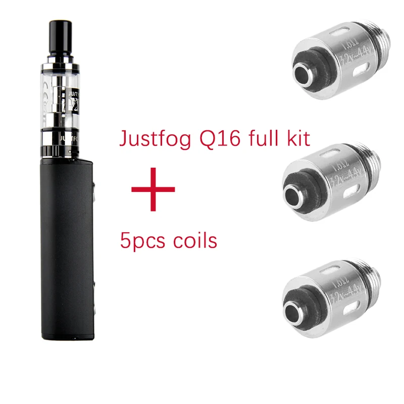 Original Justfog Q16 Starter Kit 900mah Battery Mod & 2ml Elektronik Sigara Clearomizer Tank & 5pcs Q16 Coil Vape pen Vapor Kit