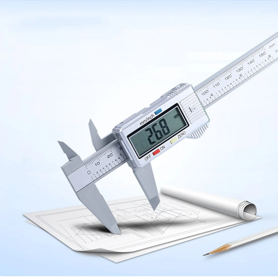 

Digital Electronic Carbon Fiber Vernier Caliper Gauge 6inch LCD 150mm Micrometer Tool Hand Tool