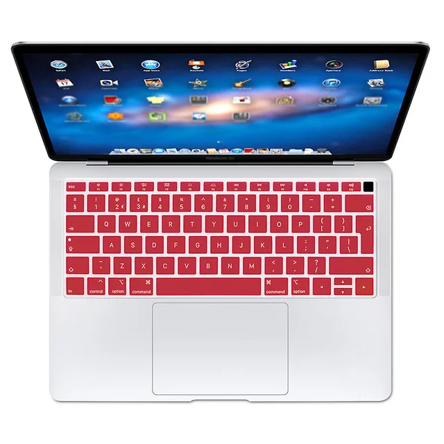 Для нового MacBook Air 13 A1932 с сенсорным ID защита для клавиатуры ноутбука силиконовый евро Английский покрытие для клавиатуры - Цвет: Wine Red