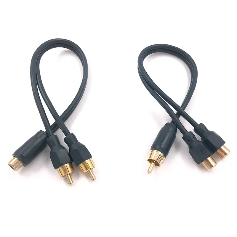 Чистый медный RCA Phono Y сплиттер свинцовый Кабель адаптер 1 Папа 2 мама разъем