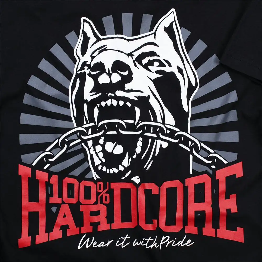 HARDCORE футболка "Dog-1" | черный габбер Techno Partyoutfit Новинка Горячая Летняя Повседневная футболка с принтом Футболка размера плюс