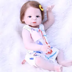 NPKCOLLECTION 55 см мягкие силиконовые куклы Reborn Baby Реалистичная кукла Пупс 22 дюймов полный винил Boneca с чернилами живопись одежда