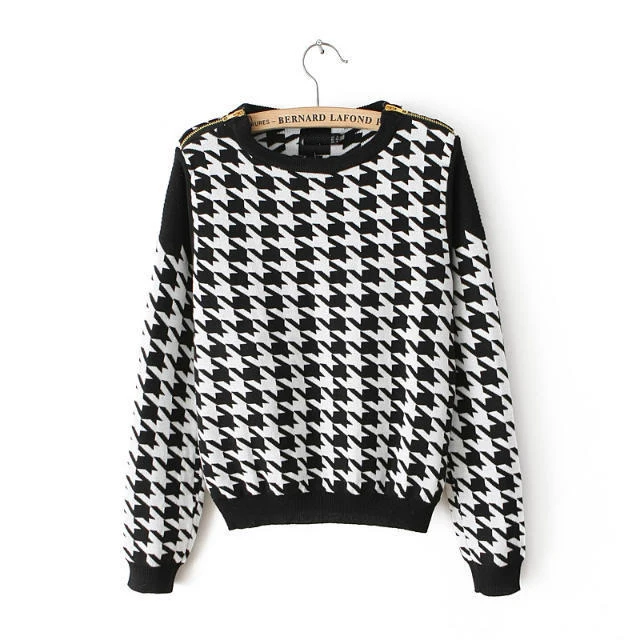 White Pattern Sweater Discount 