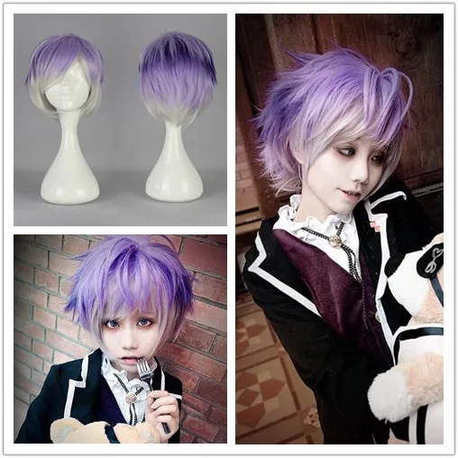 MCOSER Fashion Synthetic 32cm Men Hairstyle Diabolik Lovers Kanato Sakamaki Cosplay Anime Wigin 