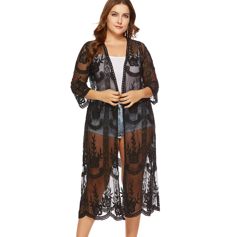 Dropshipping Women High Quality Embroidery Lace Cardigan Long Sleeve Beach Open Kimono Cardigan Long Blouses Tops Dropshipping Women High Quality Embroidery Lace Cardigan Long Sleeve Beach Open Kimono Cardigan Long Blouses Tops