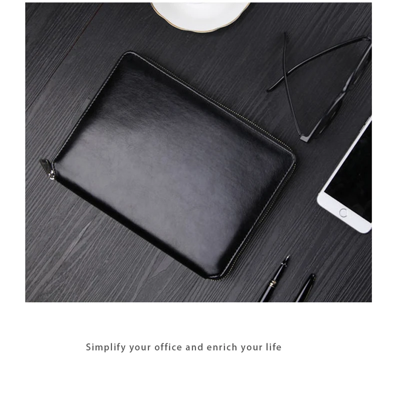 

Business notebook stationery travelers school notebook agenda dot grid Convenient to carryzipper pocket book manager folder