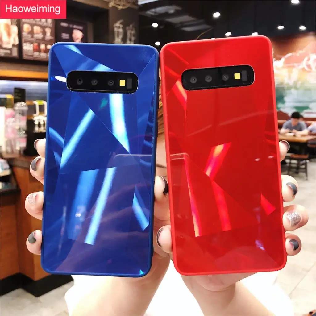 3D Алмазный лазер желе чехол с зеркальной поверхностью для samsung Galaxy S7 край S8 S9 S10 Plus