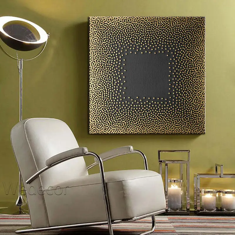 

1 Piece HD Abstract 3D Wall Art Copper Golden Dot Poster Picture Home Decor Canvas Print Wall Picture PW0281