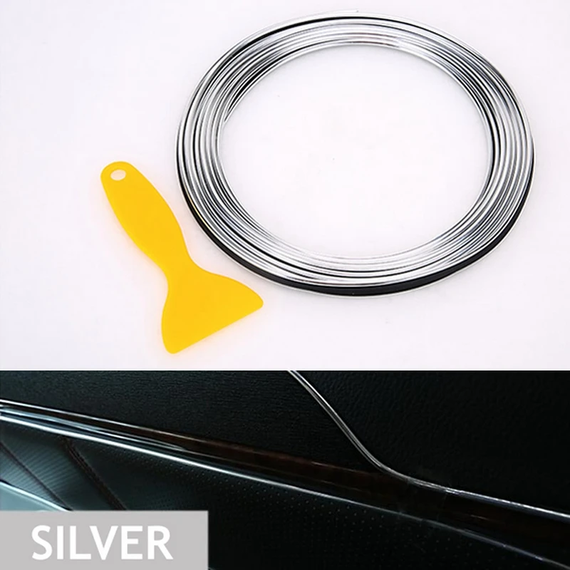 5M Car interior Decorative Sticker Interior Mouldings Trim Strip Insert Type Plating Decoration Strip DIY Stickers Car-Stylying (2)