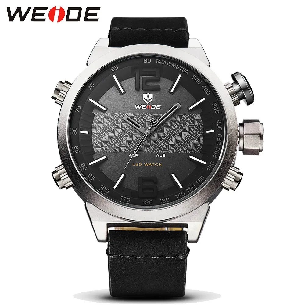 

WEIDE Brand New Watches Men Sport Leather Strap Digital LED Men Watch reloj hombre Army Military Wristwatch relogio masculino
