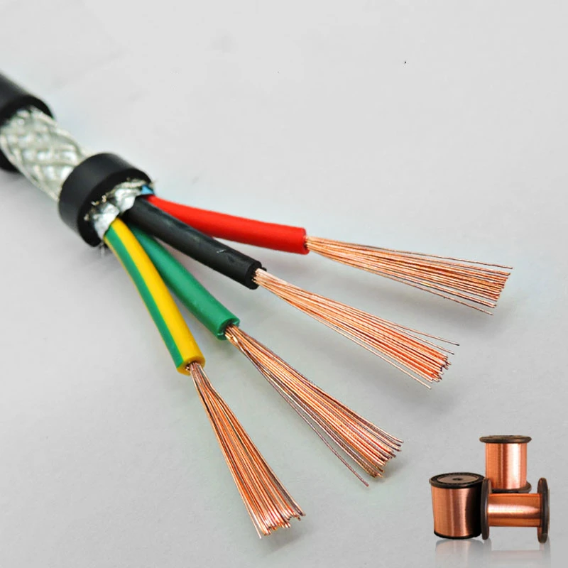 15AWG/1.5square 2/3/4/5/6/7/8 core Shielded cable 5meters pure copper RVVP shielded wire control cable UL2547 signal wir