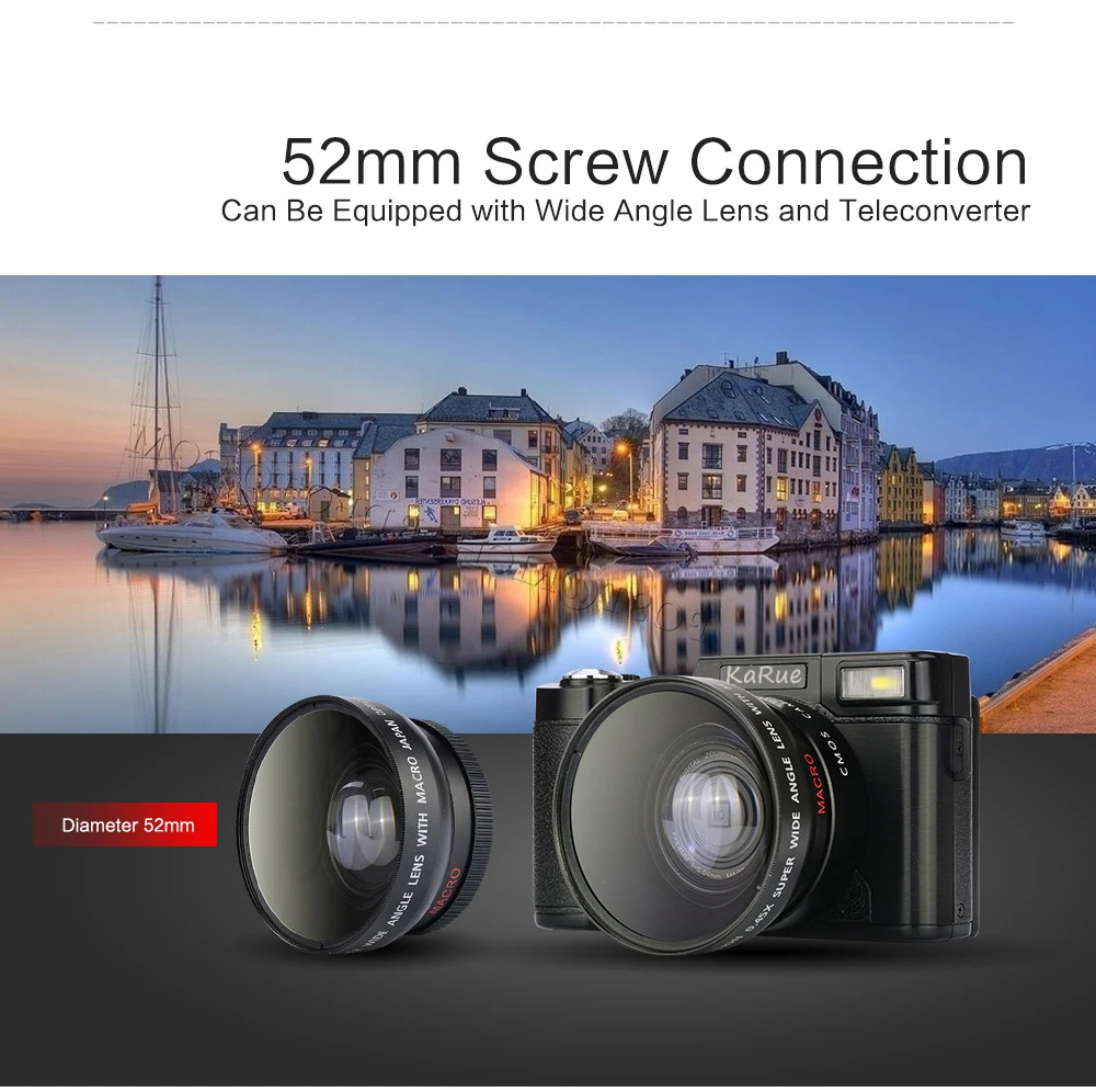 

KaRue K-CDR2 24 Megapixel 1080P HD Shooting 4 Times Digital Zoom Beauty Self-timer Camera Mini Digital Camera Wide Angle