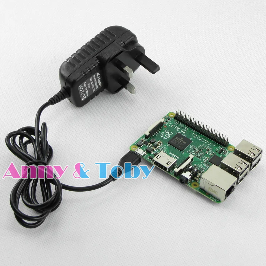 Штепсельная Вилка стандарта Великобритании: 5 В 2 А В/2 Raspberry PI Адаптер Питания