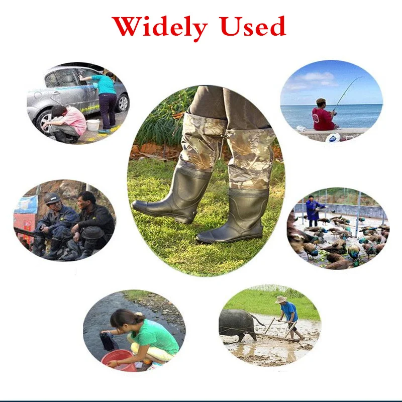 Waders para a Pesca Pant + Botas Alto-salto Espessamento Impermeável Botas Macias Camuflagem Caça Peixe Pesca Waders 0.65mm Pvc 24 Cheap Roupa de pesca tipo Wader