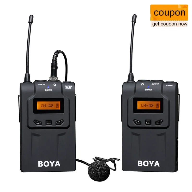 

BOYA BY-WM6 UHF Professional Wireless Lavalier Microphone System for DSLR Camera Smartphone Video Recording Interview ENG EFP DV