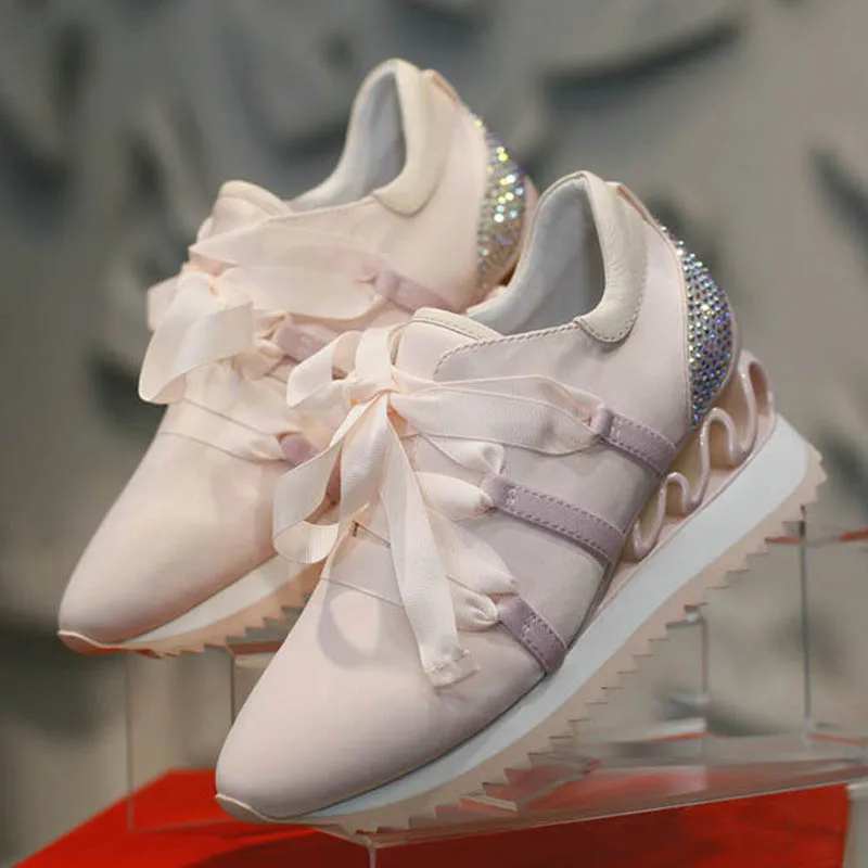 

MSSTOR Pink Running Shoes Woman Brand Summer Breathable Women's Sneakers Outdoor Jogging Athletic Walking Sport Shoes For Women