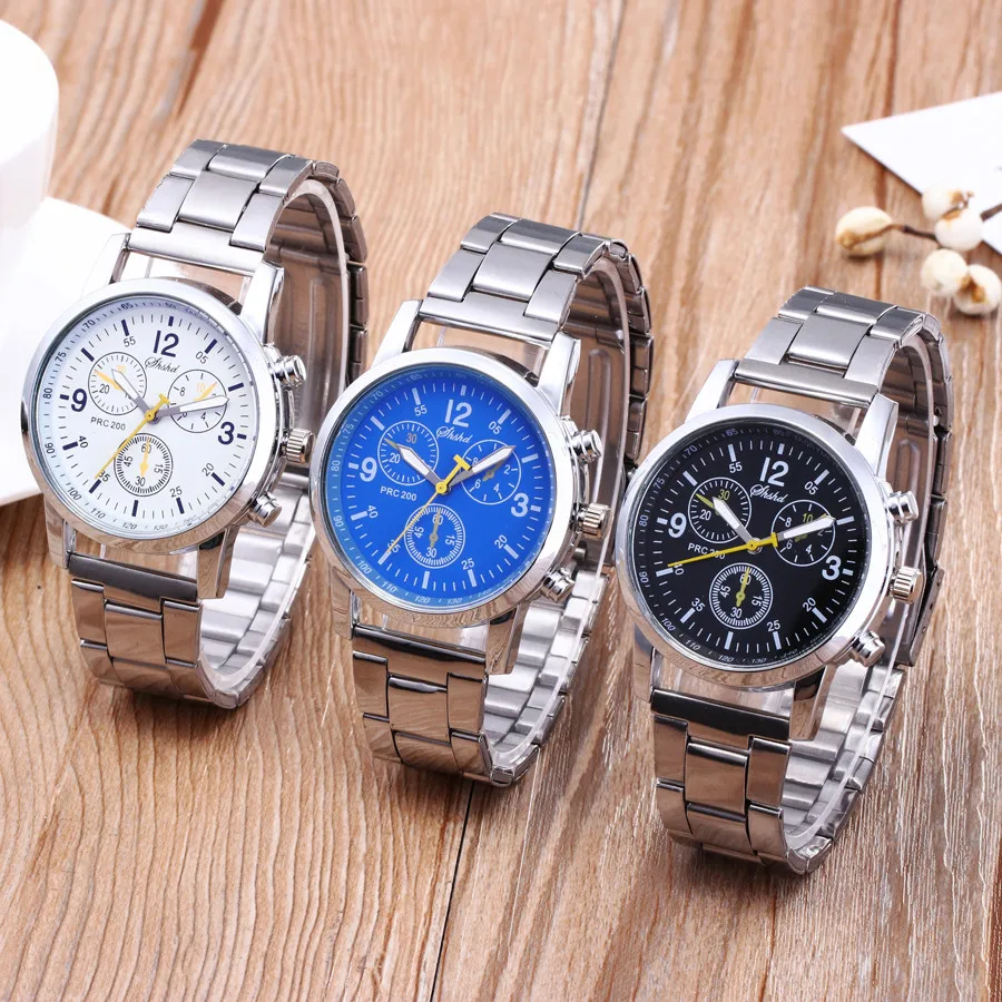 Мужские часы Роскошные Модные нейтральный Аналоговые кварцевые наручные часы со стальным браслетом подарок для человека