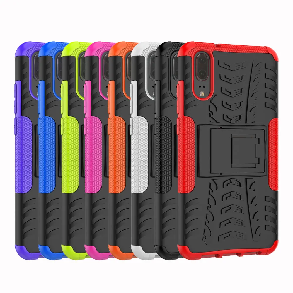 

Heavy Duty Hybrid Impact Shockproof Armor Case For Huawei P30 P30 Pro Hard PC Soft Rubber Silicone Phone Case P20 Stand Cover