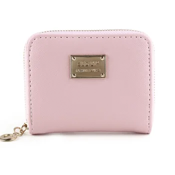 

1PC New Fashion Candy Color Women Coin Purse PU Leather 2 Folds Small Wallet Girls Card Holder Zip Coin Bag Clutch Handbag