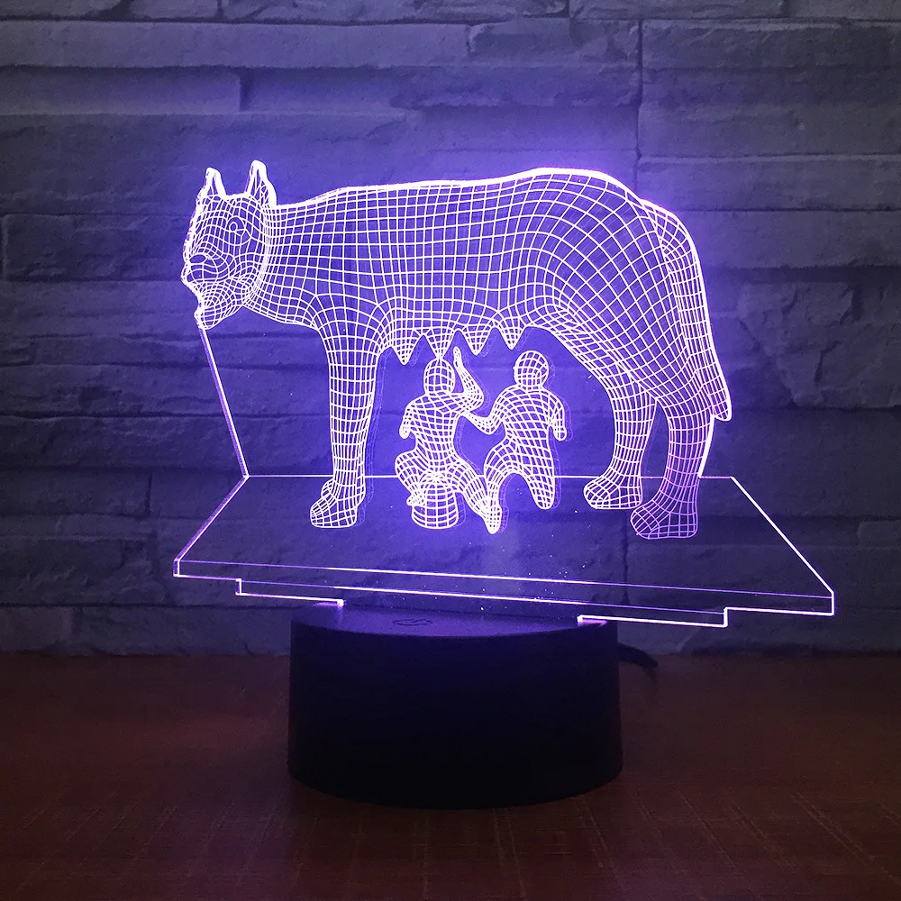 Доильные коровы 3D 7 цветов лампа визуальные Светодиодные ночные светильники для
