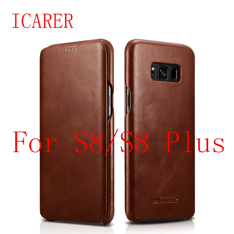 

ICARER Vintage Series Genuine Leather Case for SAMSUNG Galaxy S8 5.8 Inch Luxury Brand Flip Cover for SAMSUNG Galaxy S8 Plus 6.2