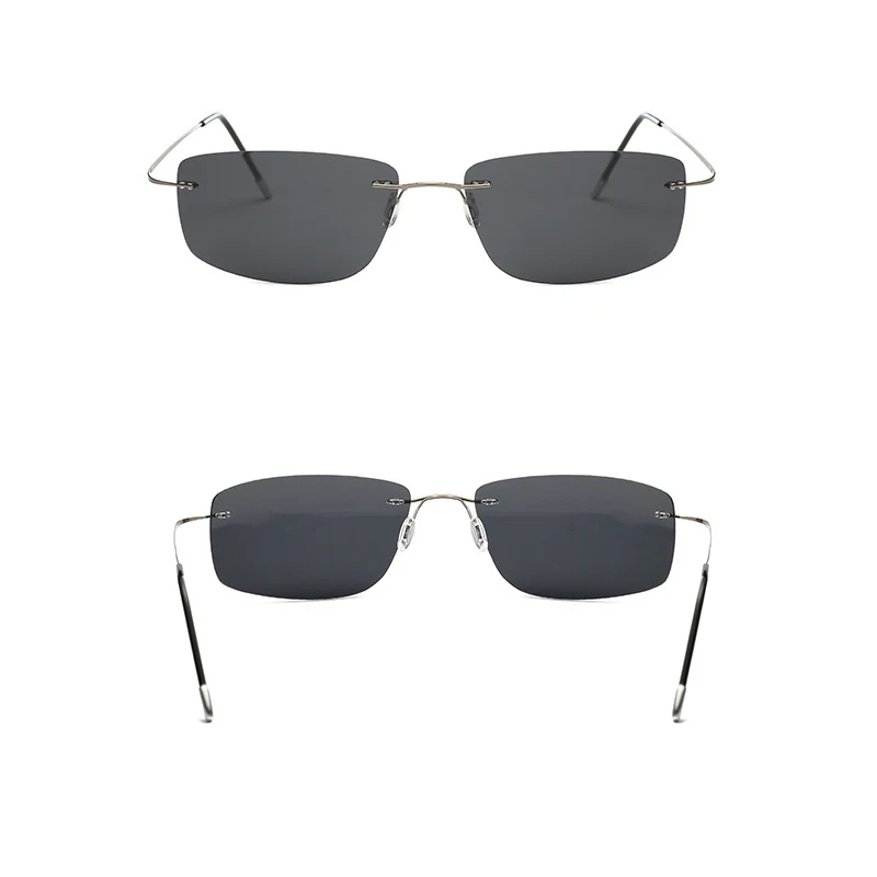 Frameless Pure Titanium Ultra Light Anti Fatigue Driving Mirror Polarized Sunglasses Sunshade00