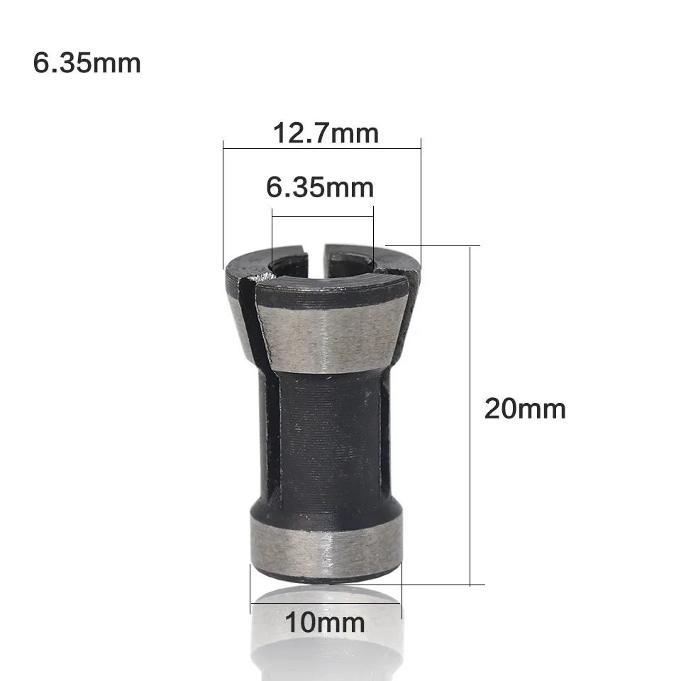 1 шт. один набор цанги 6,35 мм 8 мм 6 мм цанговый патрон гравировальный обрезной станок электрический маршрутизатор - Длина режущей кромки: 6.35mm
