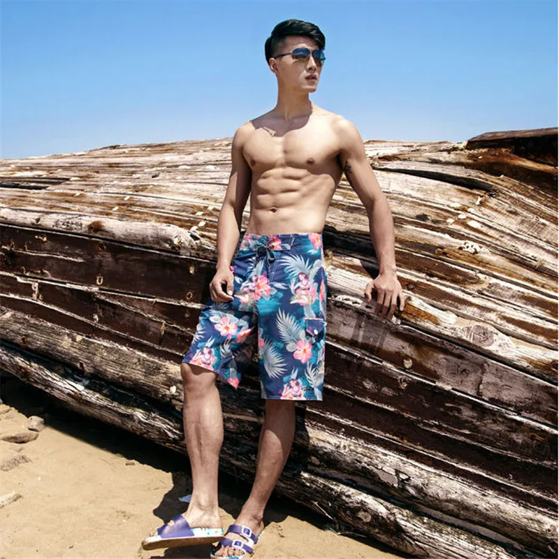 Hawaiian Style Summer Beach Men Shorts Floral Mens Quick Drying Board ...