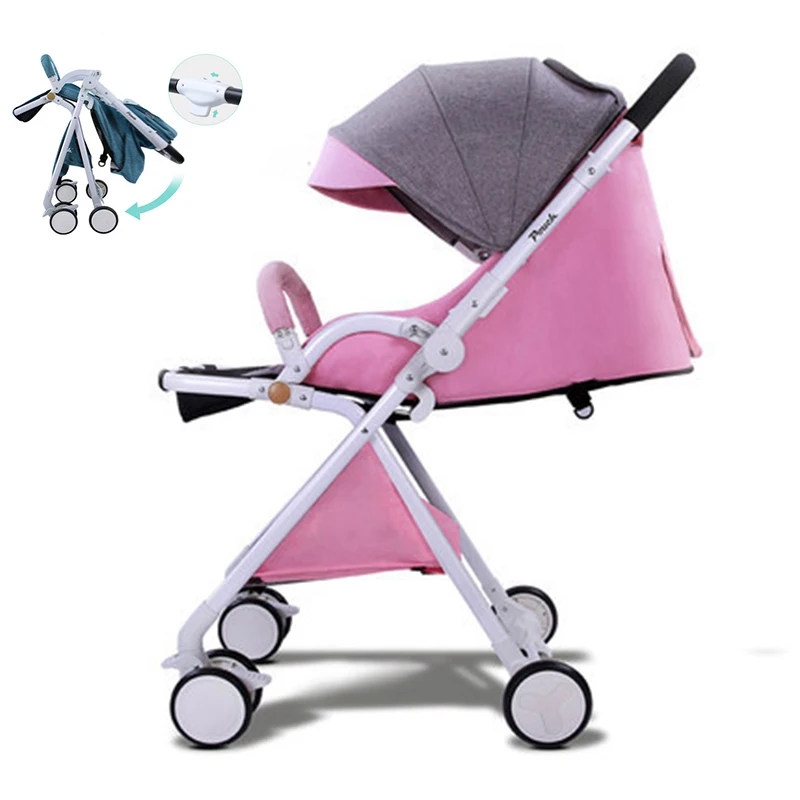 Newborn Baby stroller ultra-light portable high landscape can sit reclining shock two-way pram can 
