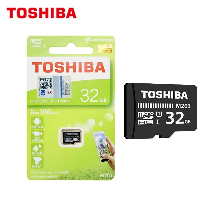 TOSHIBA M203 картой Micro SD объемом 16 Гб оперативной памяти, 32 Гб встроенной памяти SDHC высокое Скорость 100 МБ/с. U1 64 Гб 128 Гб карта памяти SDXC карты UHS-I карты памяти Microsd