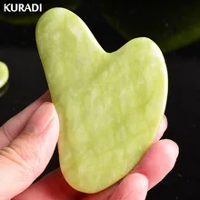 Натуральный нефритовый массажный гуашь гуаша камни доска для лица иглоукалывание соскабливание нефрит массаж лица Инструменты Gua Sha массажер