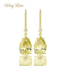 Pendientes de aniversario de oro amarillo pendientes de plata de ley 925 con piedras preciosas de citrino, venta al por mayor(China)
