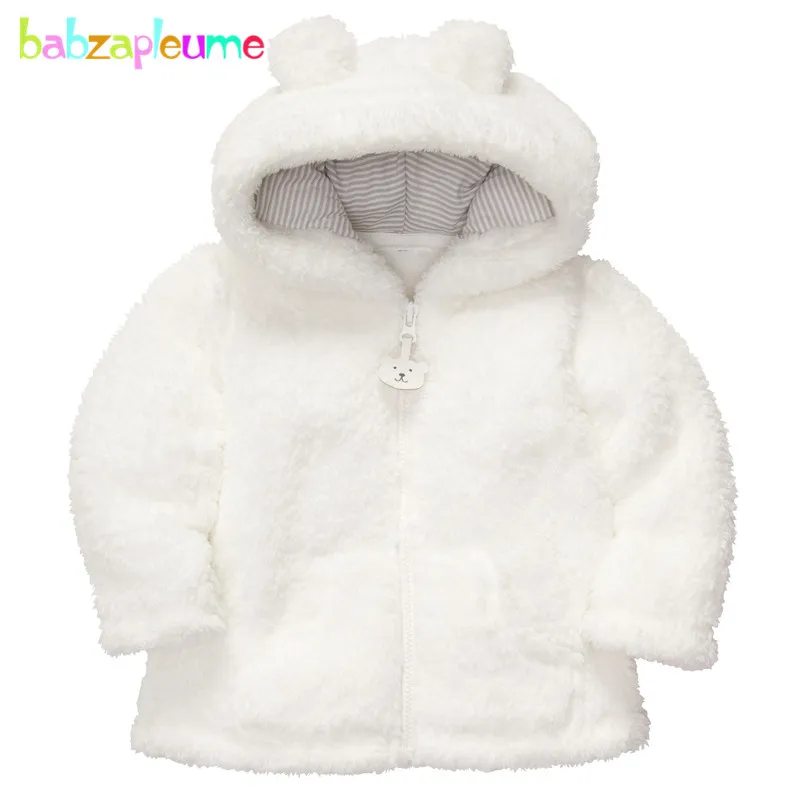Babzapleume 6-24Months на осень-зиму детская куртка для мальчиков и девочек из мягкого флиса милый мультфильм с капюшоном куртка для новорожденных одежда для малышей для улицы, BC1514