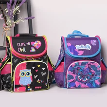 

2018 new good quality butterfly cat 1-3 grade Kids Schoolbag Backpack Orthopedic Children School BagsMochila Infantil for girls