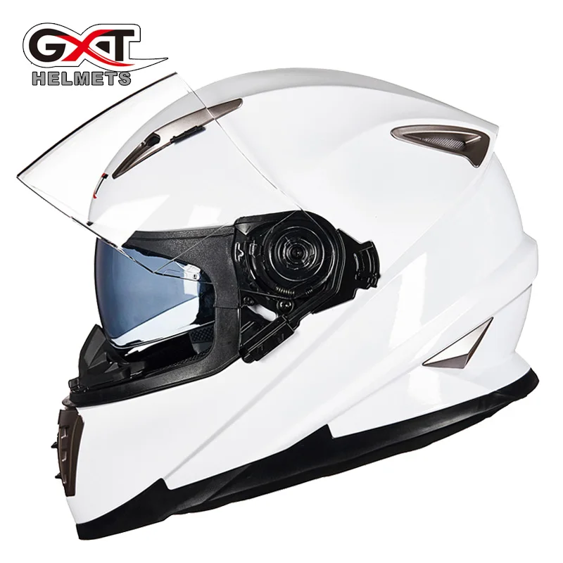 GXT шлем Мужской анфас шлем двойной объектив полное покрытие бег гоночный электрический автомобиль локомотив Анти-туман шлем четыре сезона uni - Цвет: 11