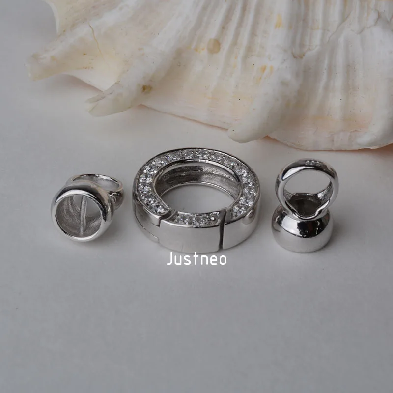 Sterling Silver  Big O Spring Buckle Clasp (4)