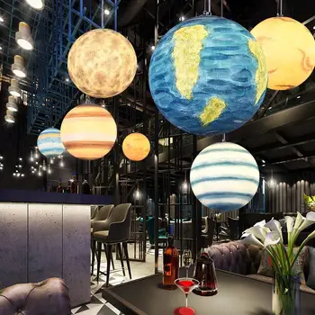 

Modern Pendant Lamp Resin Cosmic Moon Pendant Lamps Atmosphere Living Room Dining Room Lamps Coffee Shop Pendant Light PA0338