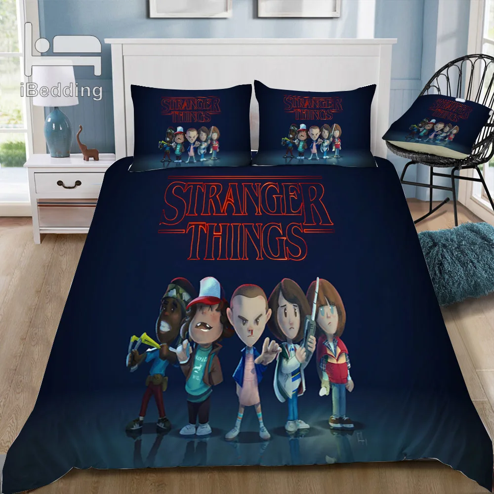 Fashion Horror Movie Stranger-Things Danger 3D Bedding Set Printed Duvet Cover Set Twin Full Queen King Size Dropshipping