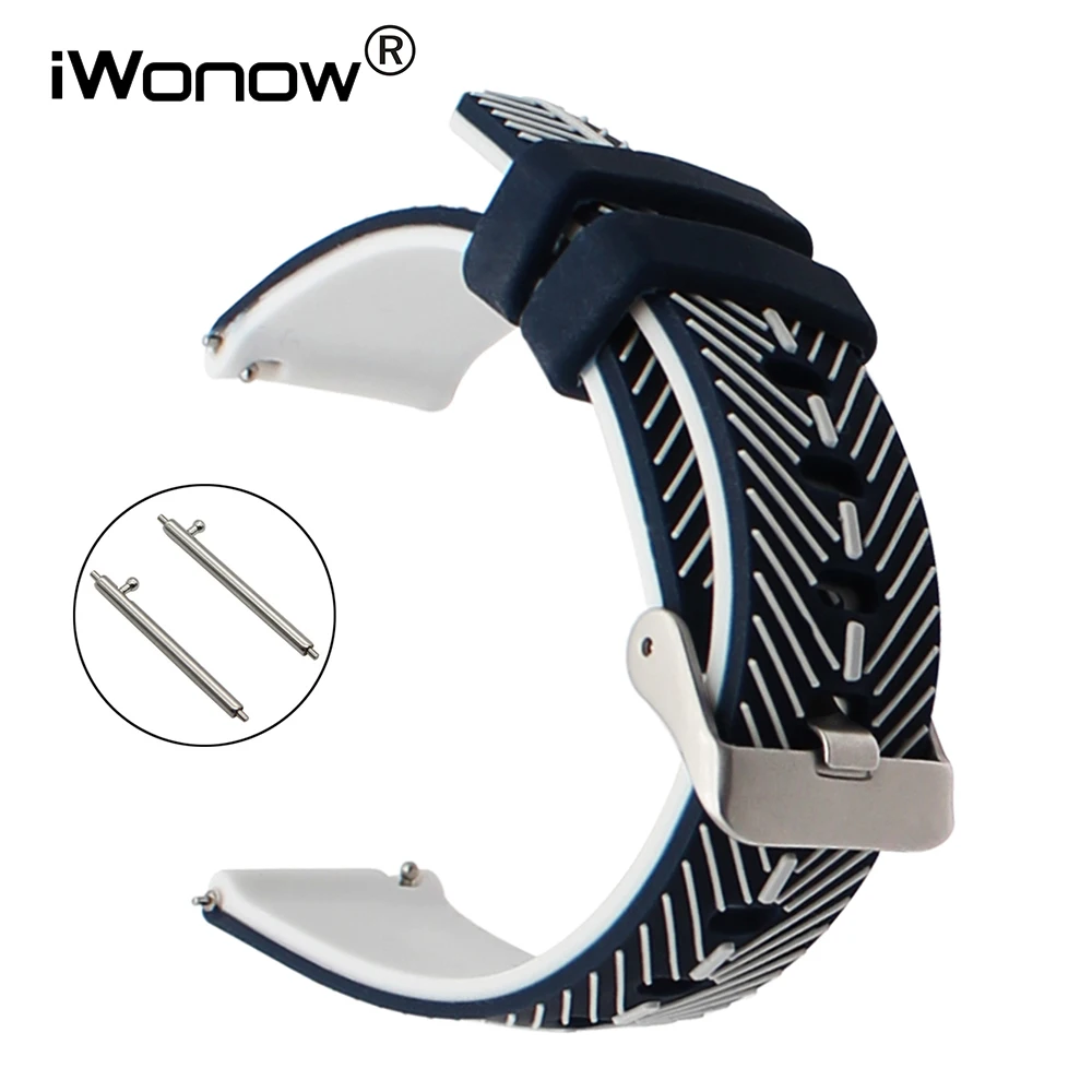 

Quick Release Silicone Watchband 21mm 22mm for Omega Mido Longines Tissot Rubber Watch Band Feather Pattern Strap Wrist Bracelet