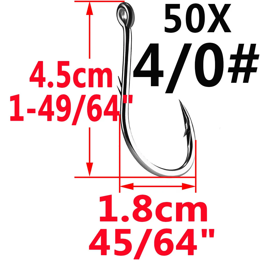 Simpleyi 50pcs Iseama Circle Carp Eyed Fishing Hook Size 12 9 6 4 1 1/0 2/0 3/0 4/0 5/0 Ring eye Japan Fishhook