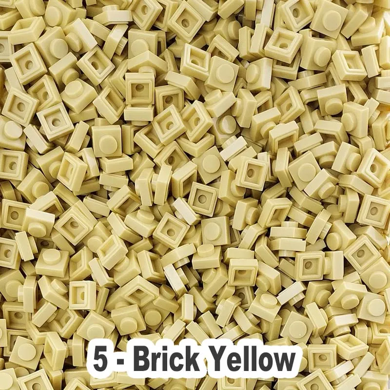 300 штук в упаковке, обучающая игрушка, пластиковые строительные блоки, аксессуар, MOC 1X1, пластина, 45 цветов, пиксельные художественные блоки для взрослых, игрушка в подарок - Цвет: 5 brick yellow