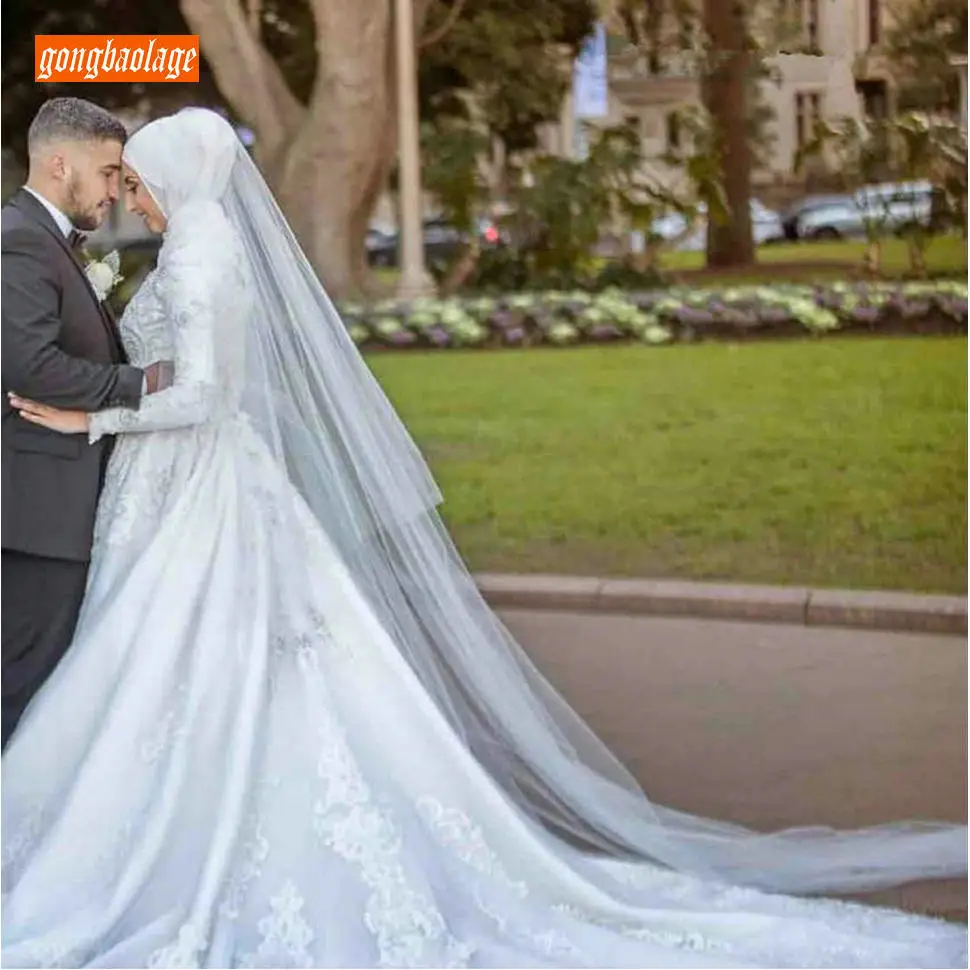 

Elegant 2019 White Tulle Chapel Train Bridal Veils 300 CM Long Simple One Layers Ivory Veil with Comb Cheap Wedding Accessory