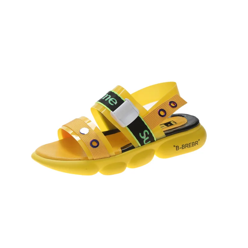 

2019 summer new style sandals women's shoes flat with open toe sets of feet sandals season muffin bottom platform shoes