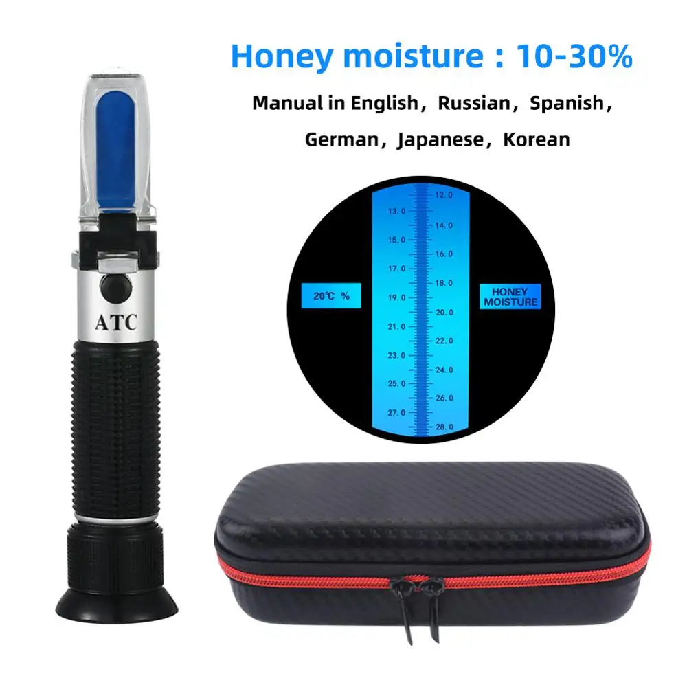 ATC Refractometer mielometro mr90 for Humidity Honey:/% water-Brix-well 
