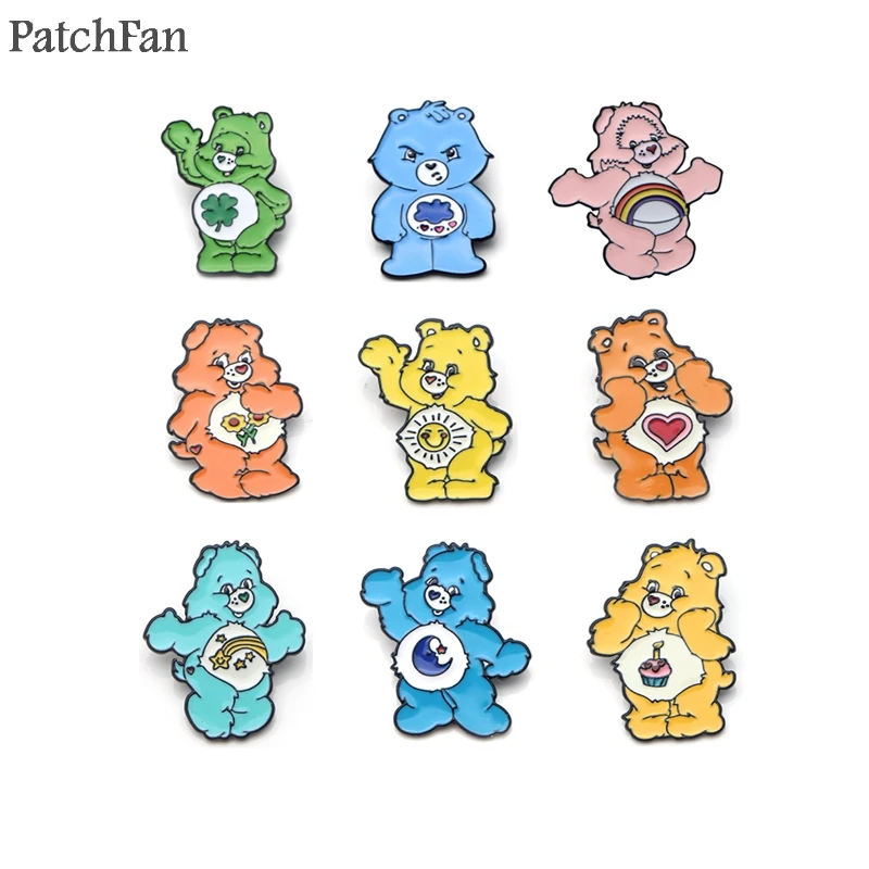 

Patchfan Care bear Zinc tie cartoon Funny Pins backpack clothes brooches for men women hat decoration badges medals A1107