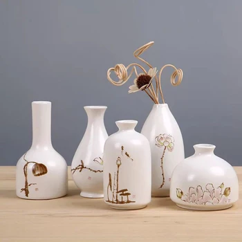 

Ceramic Jardiniere China Style Hand Painting Lotus Handmade Vase Hydroponic Flower Container Creative Home Decor