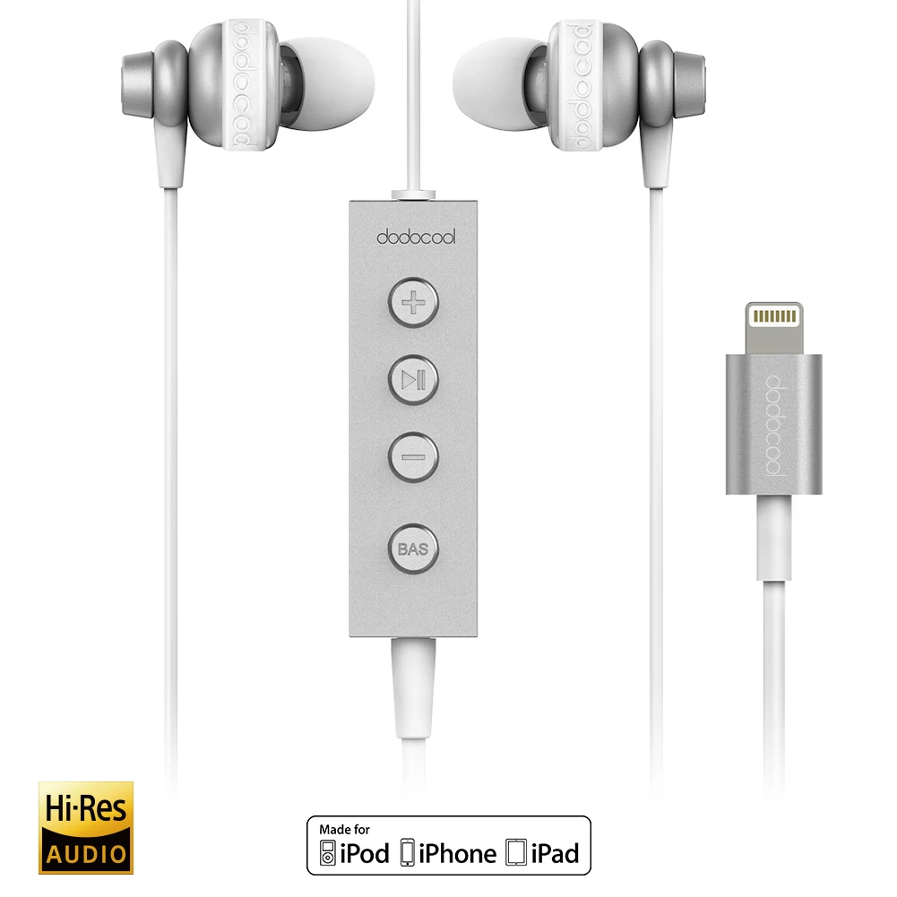 MFi Certified Hi Res Stereo Earphone with Lightning Connector Remote